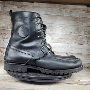 Polo Ralph Lauren Ranger Boots Men's Size 13 Black Leather Adjustable Straps